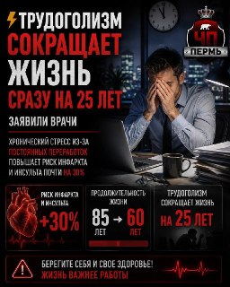 Трудоголизм: как переработки сокращают жизнь на 25 лет